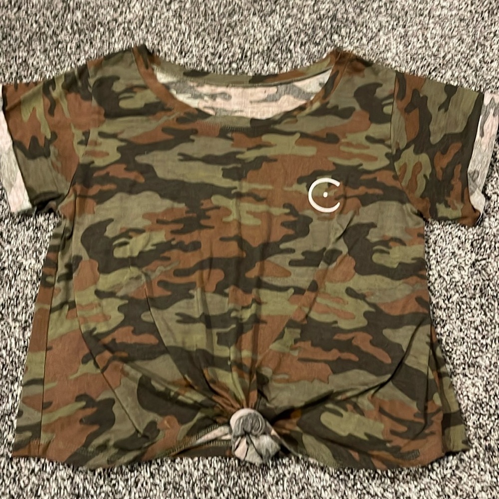 Women’s ENCE Knotted Cropped Workout 
T-Shirt (M)